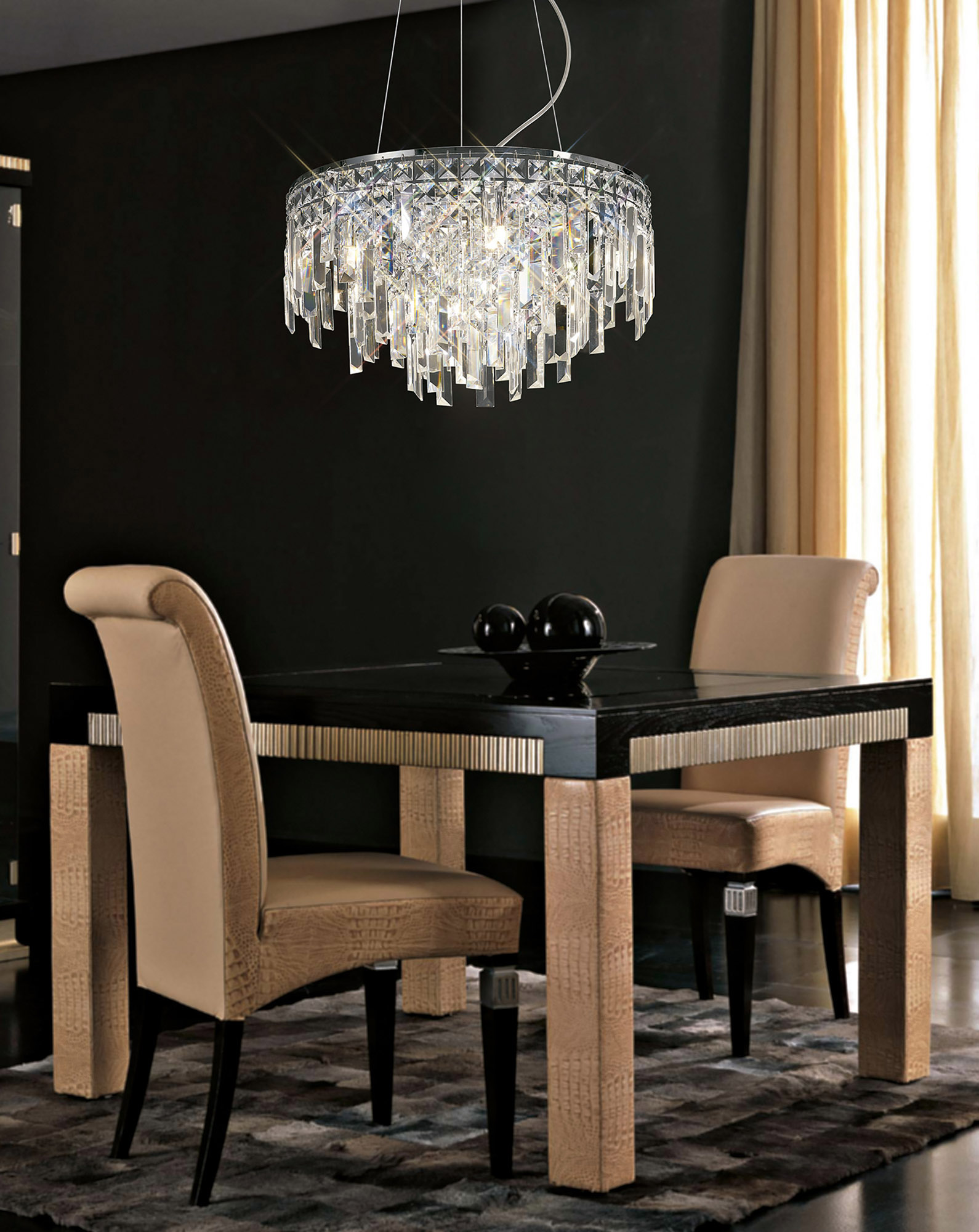 Maddison Polished Chrome Crystal Ceiling Lights Diyas Ringed & Square Crystal Fittings Maddison Polished Chrome Crystal Ceiling Lights Diyas Ringed & Square Crystal Fittings